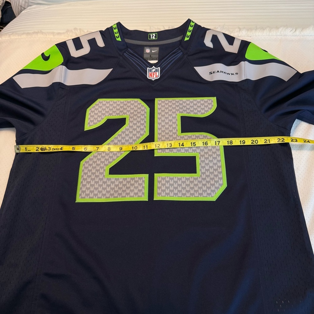 Nike NFL Seattle Seahawks 25 Sherman Football Jersey Adult Size Large Navy - Picture 12 of 14